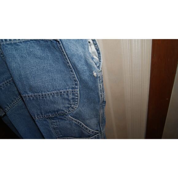 Vintage Y2K Key Imperial Overalls Mens 40x30 Carpenter Bibs Blue Denim Farmer - Picture 5 of 6